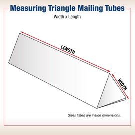 BOX USA BMTM224 Triangle Mailing Tubes, 2" x 24-1/4", Oyster White (Pack of 50)