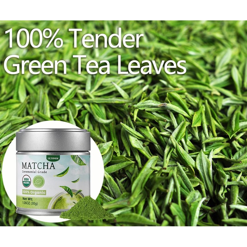 Ceremonial Grade Matcha Green Tea Powder, 1.06 Oz/30g, 100% Organic