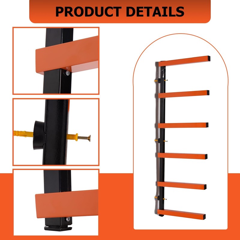 ECOTRIC Lumber Rack Wall Mount Wood Organizer Lumber Organizer -