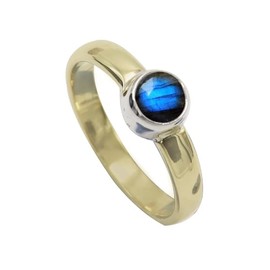 SILVERTROVE Gemstone Sterling Silver and Brass Band Ring for Men and Women in All Sizes Jewellery CRG1094AA, Gemstone Precious metal gemstone, Labradorite