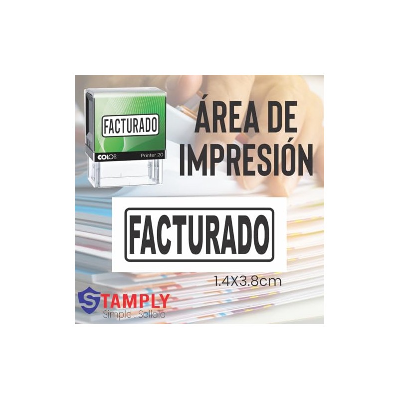 Sello Automático Empresarial, 1.4 x 3.8 cm, Frases Comerciales, Tinta