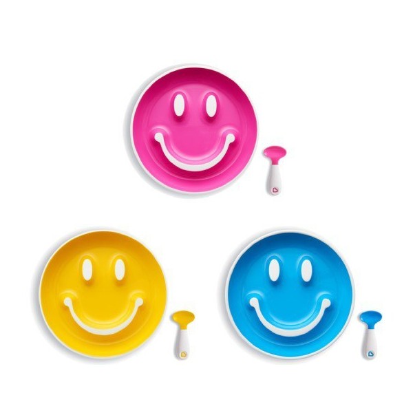 Munchkin Smile n 'Scoop Plate-Spoon Set, 1 set