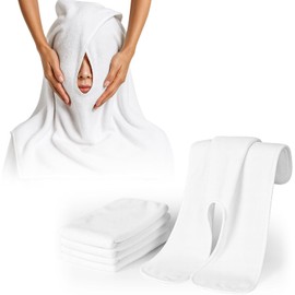 Efforest - Toallas faciales para esteticistas - Toalla de spa suave de microfibra para el cuidado de la piel, masaje y uso profesional (blanco, paquete de 5)