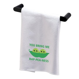 BDPWSS Couple Kitchen Towel Two Peas in A Pod Gift Pea Pod Gift You Bring Me Happeaness Wedding for Couple (Bring Happeaness TWCA)