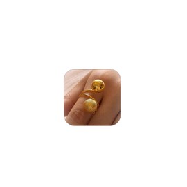 Stocking Stuffers Holiday Outfits for Women 2024 Gold Chunky Ring for Women Fashion Ball Statement Ring Open Adjustable Ring Dainty Wrap Finger Rings Gold Ball Wrap Ring Fashion Ring Band Jewelry Gifts for Women Girls