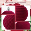 16 Piezas Esferas Navideñas de Terciopelo de 6 cm, Bolas de