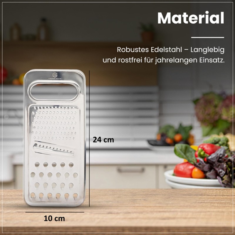 GRANA HOME Flat Stainless Steel Grater 24 x 10 cm