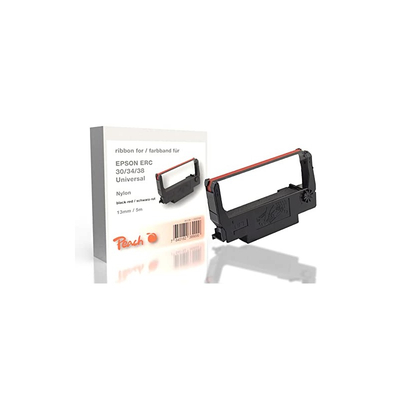 Peach ERC 30/34/38, black/red, nylon, 13 mm/5 m, ribbon compatible