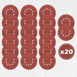 SuQurtom 20 Pack 9 Inch 40 Grit Hook & Loop Sanding Discs, 10 Hole Aluminum Oxide Abrasive Discs for Drywall, Wood & Metal, Compatible with Power Sanders