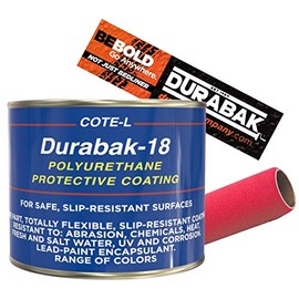 Durabak-18 Smooth Exterior Paint KIT + Roller | Roll On or Spray On Coating DIY Custom Coat for Auto Body, Automotive Rust Proofing, Boat Repair, Scratch Guard (Quart, Cream)