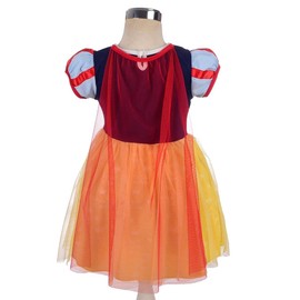 Lito Angels Princess Snow White Costume Fancy Tulle Dress with Cape for Kids Girls Age 4-5 Years, Yellow 099 (Tag Number 130)