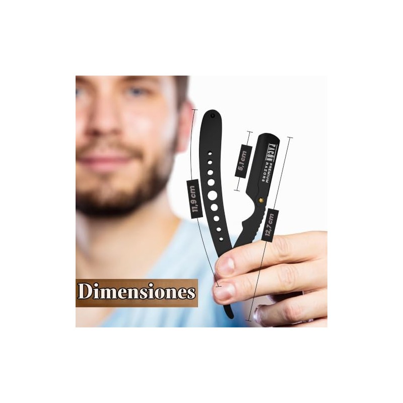 100 BLADES + Facón Professional Classic Straight Edge Barber Razor