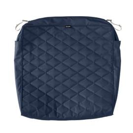 Classic Accessories Montlake Water-Resistant 25 x 27 x 5 Inch Patio Quilted Seat Cushion, Navy