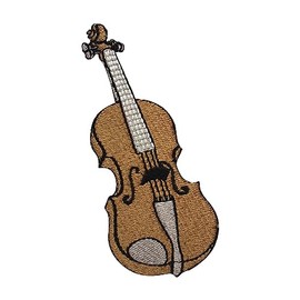 Violin Patch, Music Patch Embroidered Iron on Sew on Patch Badge for Clothes etc. 10x4 cm
