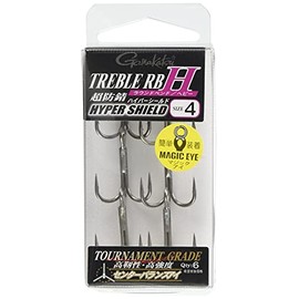 Gamakatsu Triple Hook Treble RB Heavy No. 4 6 Microbarb/Hyper Shield 67554
