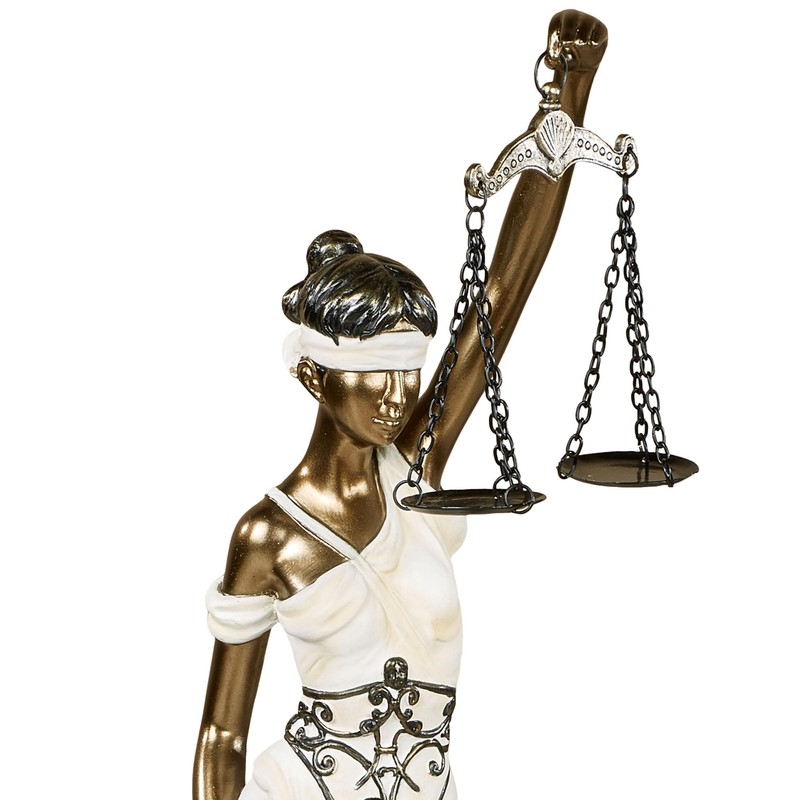 Touch of Class Themis Blind Justice Tabletop Statue Ivory Gold