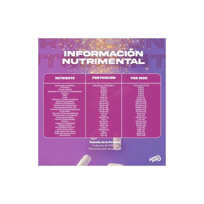 Vitaminas Cabello Piel Uñas Biotina Colageno Coenzima Q10 E