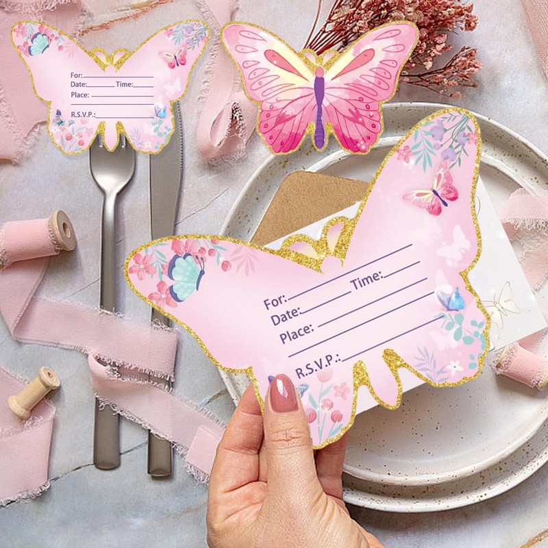 30 Pcs Birthday Invitations for Girls, Party Invites, Party Invites