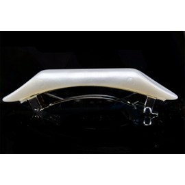 1 x patent clip cylinder with flattened edges, approx. 10 cm long and 2.8 cm wide, in silk white, made in Germany WeLoveBeads