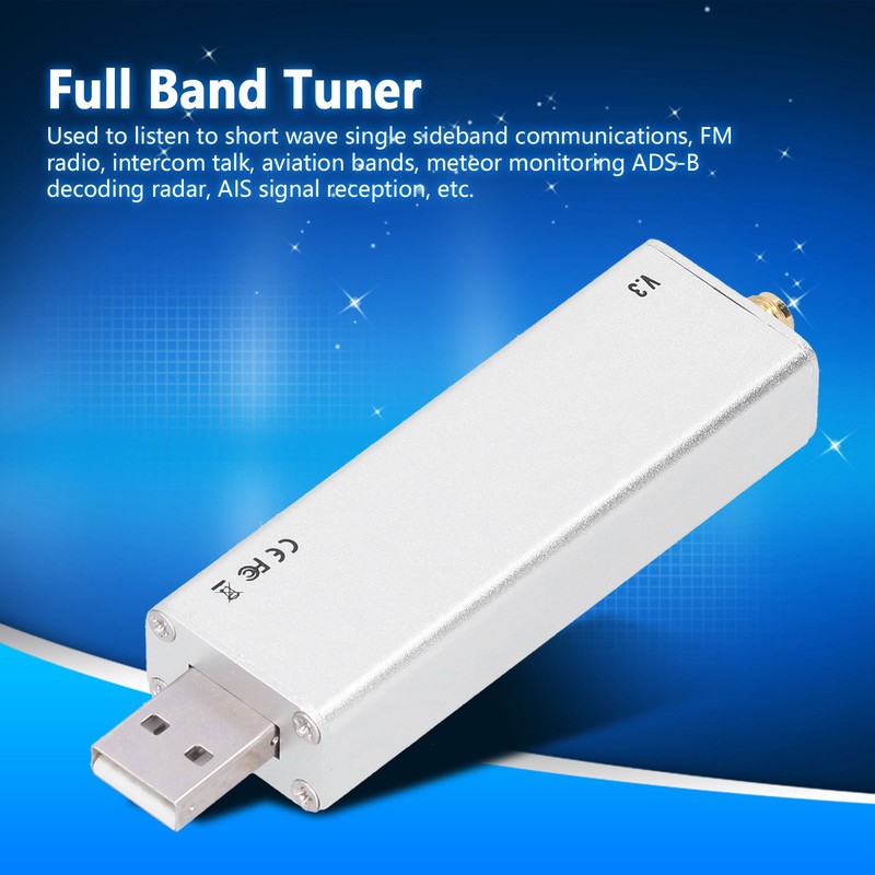 Full Band Receiver Aluminum Alloy RTLSDR 0.1MHz to 1.9GHz Full