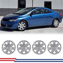 AUTOWIKI 16" Hubcaps for 2006-2011 Honda Civic Wheel Rims Cover Compatible with Steel Wheels Bolt On Installation Set of 4 ABS+PC Material, 16-Inch Honda Civic Hubcaps Lacquer 44733-SNE-A10