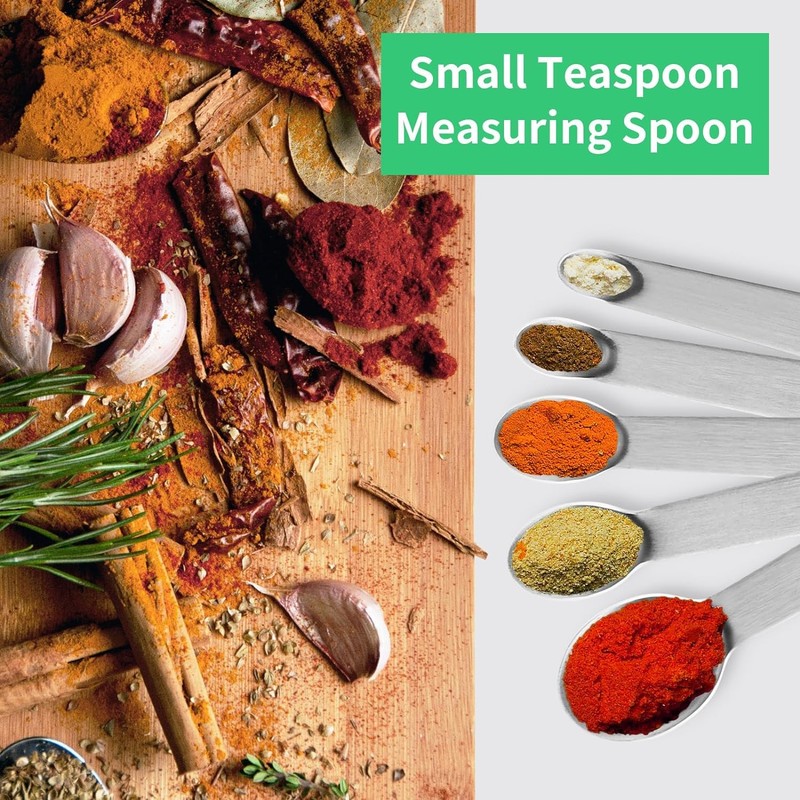 KIPTVO 5PCS Mini Measuring Spoons Set Stainless Small Teaspoon Micro