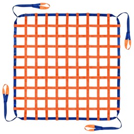 6.56' x 6.56' Cargo Lifting Nets -Lifting Straps for Hoist - Flat Polyester Sling Hoisting Net - Lifting Net Straps - Cargo Hanging Net - for Loading and Unloading Cargo - Max. Load Capacity: 4400lbs