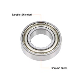 uxcell 6800ZZ Deep Groove Ball Bearing 10x19x5mm Double Shielded Chrome Steel Bearings 2-Pack