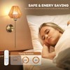 Battery Operated Wall Sconce Set of 2, Rattan Rechargeable Wall