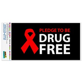 GRAPHICS & MORE Red Ribbon Drug Free Pledge Automotive Car Window Locker Bumper Sticker