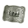 Moranse Silver Religion Cross Kneeling Prayer Design Western Cowboy Rectangle