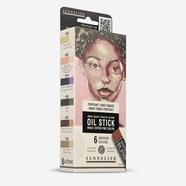 Sennelier Set of 6 Mini Oil Sticks - Dark Colours - N130116.02