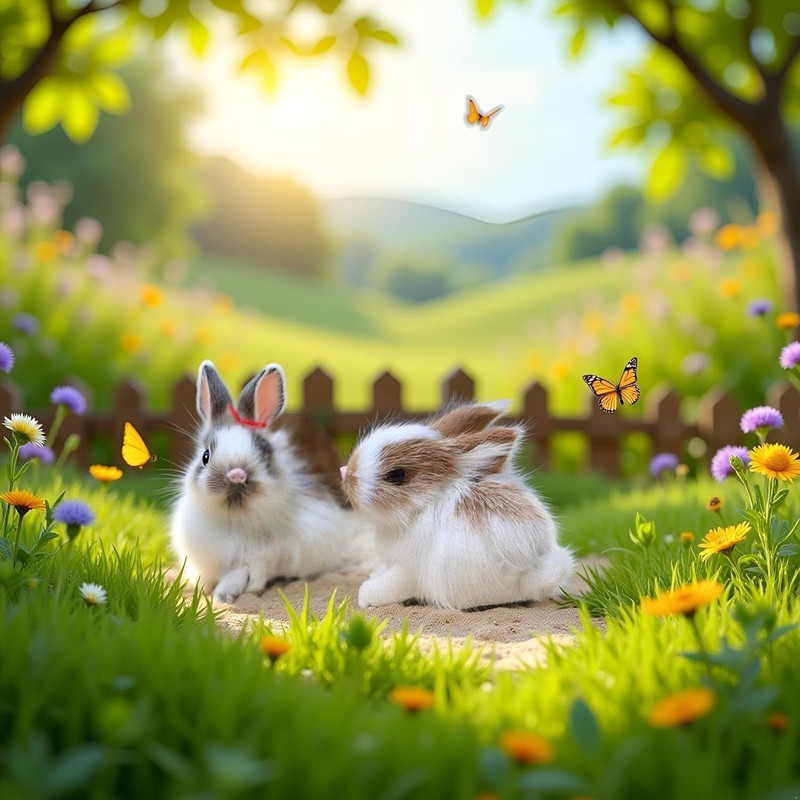 JIzian Mini Simulation Rabbits, Realistic Cute Plush Rabbits Lifelike Plush