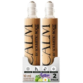 Soulistic Root Calm Essential Oil Roller, Calm Essential Oil Roll On Blend, 10ml Glass Roller- Stress Relief, Essential Oil Blends, Aromatherapy Self Care Products for Women