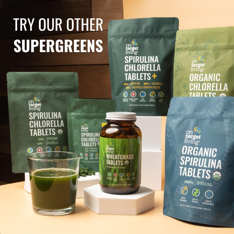 On Target Living Organic Spirulina Chlorella | Supergreens | USDA