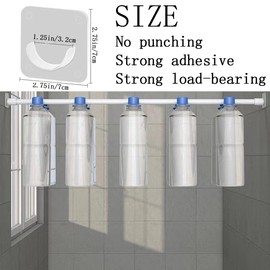 12 PCS Shower Rod Holder Tension Rod Holder Transparent No Drilling Curtain Rod Holders Clothes Drying Rod Holder Curtain Rod Bracket Hanging Rod Bottom Bracket for Shower Curtain Rod Nail Free (12)