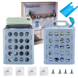 KozyGather Plastic Bag Holder (2sets/pack) Grocery Bag Holder Dirty clothes basket and kitchen organizer.…