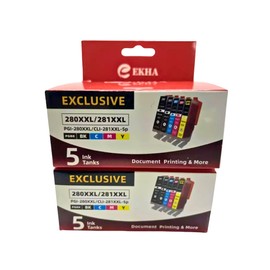 Ekha 10 Pack 280 281 XXL 280XL 281XL Ink Cartridge to TR8620a TR8600 TR8620 Printer Ink Replacement for 280 281 XL 280xxl 281xxl for TR8520 TR7520 TS702a TS9520 TS9521C TS6120 TS6220 TS9120 TS6320