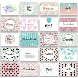 Friendly Fox Dankeskarten, 20x Danke Postkarten in DIN A6, Karte Danke sagen, 20 verschiedene Motive