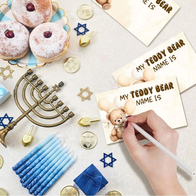What's Your Teddy Bear Name Game Cards, Birthday Game Supplies,