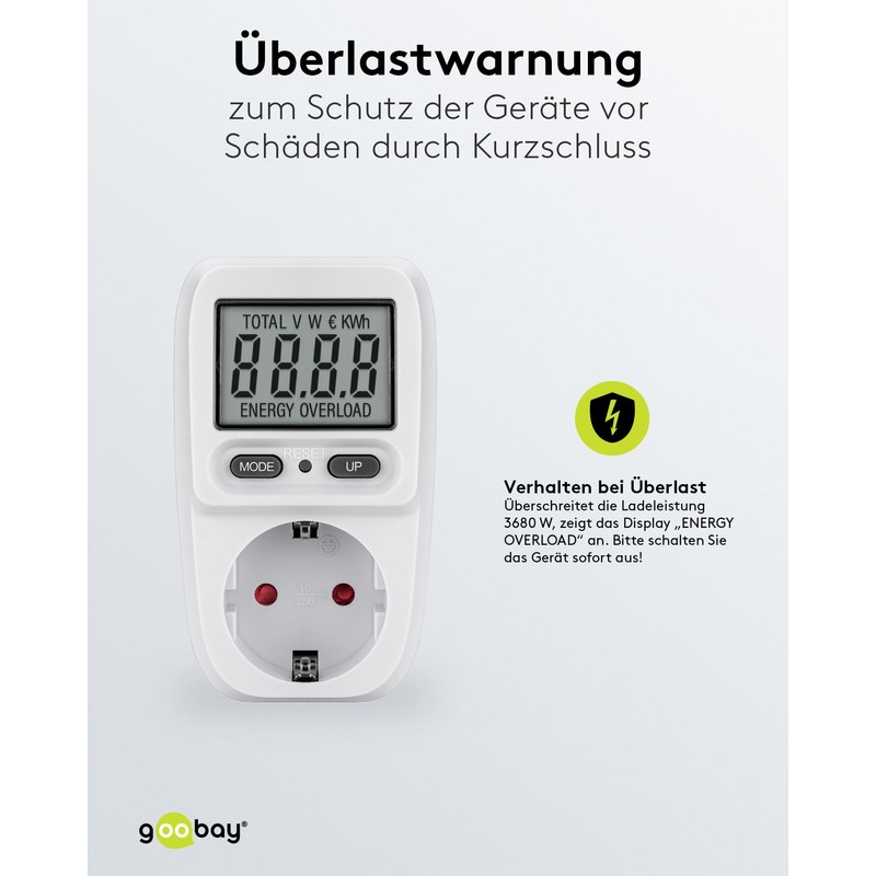 goobay 64589 Basic Digital Energy Cost Meter / Electricity Meter