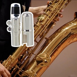 Yibuy B Flat Soprano Saxophone Mouthpiece #7 7 Length 75mm Nickel Plated Delicate Design Not Easy to Deform Silver