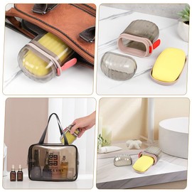 Generic Travel Soap Case, Multifunctional Soap Case with Lid, Portable Soap Case, Soap Container for Traveling Leak Proof, Soap Holder for Shower, Bathroom, Travel, Camping, Gym (2 Pcs), Brown