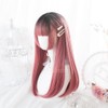 Semi-Long Murasaki Pink Wig, Women's, Straight, Natural, Harajuku Style, Popular,