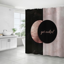 FAIRYGATE Waterproof Shower Curtain Black Decor Shower Curtains Set Retro Style Fashion Polyester for Shower Stall Bathroom Waterproof with 12 Hooks B8923