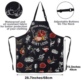 MYSOMY Tattoo Artist Apron Tattooing Apron Tattoo Master Gift Tipping Makes It Hurt Less Tattoo Stylist Gifts Tattoo Tech Apron (TIPPING MAKES UK)