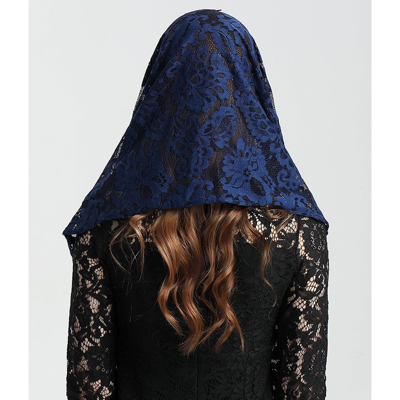Leimandy Rectangular Lace Veil for Women Lace Scarf Catholic Orthodox