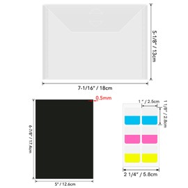 BAOFALI 20Pcs/Set 10 Rubber Magnetic Sheets 0.5mm Thickness with 10Clear Stamp Die Storage Pockets 10 Label StickeResealable Plastic Storage Pocket Case Cutting Dies Stencil Organize