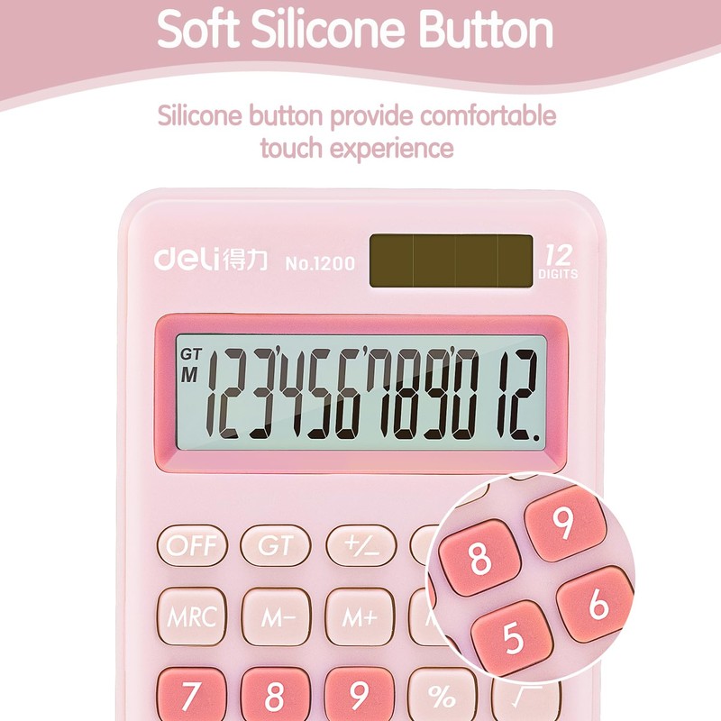 Deli Standard Function Basic Calculator, 12 Digit Desktop Calculator with