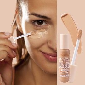 LAMUSELAND Concealer Full Coverage, Matte Lightweight 6 Shades Under Eye Liquid Concealer for Dark Circles, Long Lasting, Highlights, Color Corrects (natural, Medium)